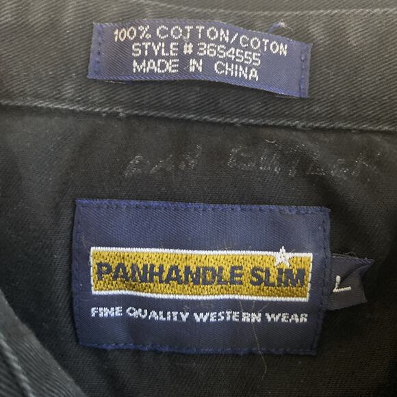 PANHANDLE SLIM COWBOY SNAP PEARL WESTERN SHIRT LARGE Embroidered - Picture 3 of 7
